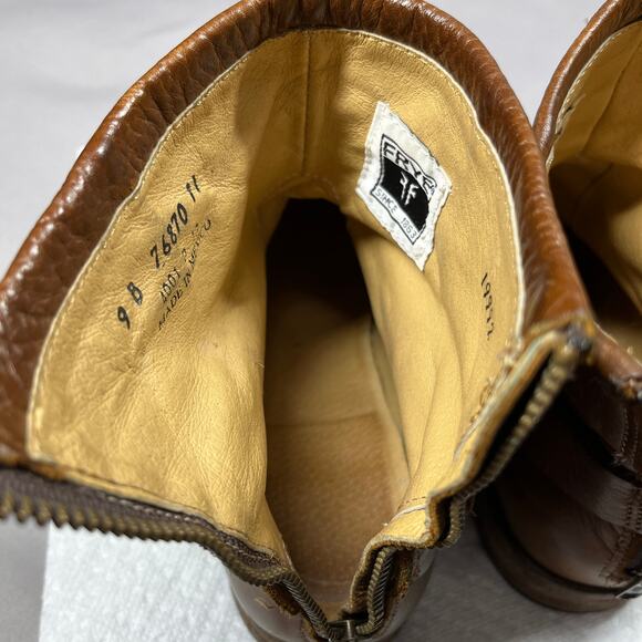 Frye Womens Boots Size 9B  Brown Phillip Harness 76870 Short Leather Horse Biker - Picture 9 of 15